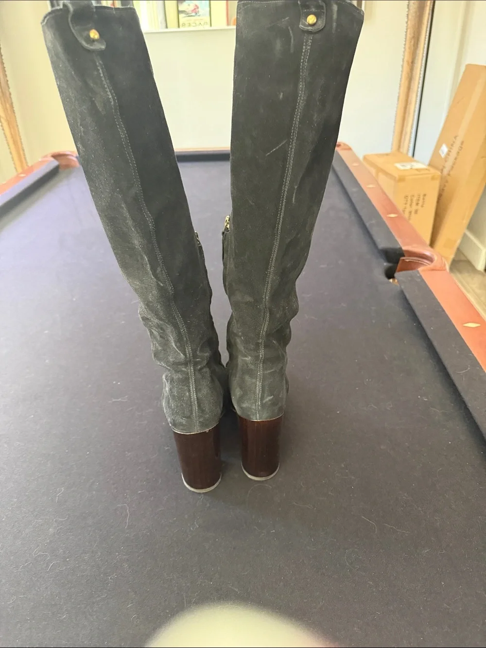 Billy Reid Black Suede Over-The-Knee Boots - Picture 3 of 7